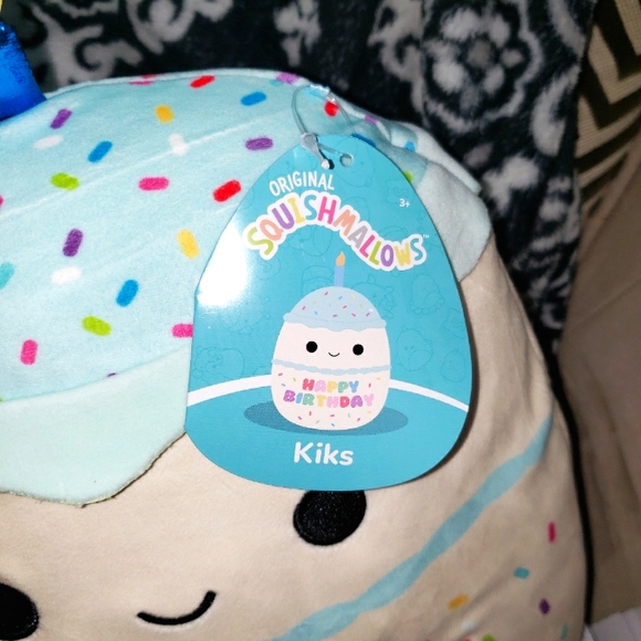 Squishmallow 10" KIKS The Vanilla Cake HAPPY BIRTHDAY SQUAD KELLYTOY NWT candle - Picture 5 of 6